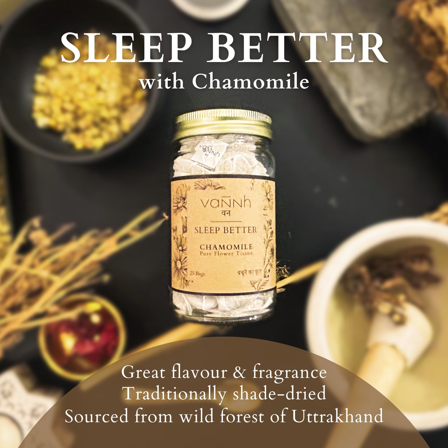CHAMOMILE FLOWER TISANE | SLEEP BETTER | Pure Flower | 25 Paper Bags