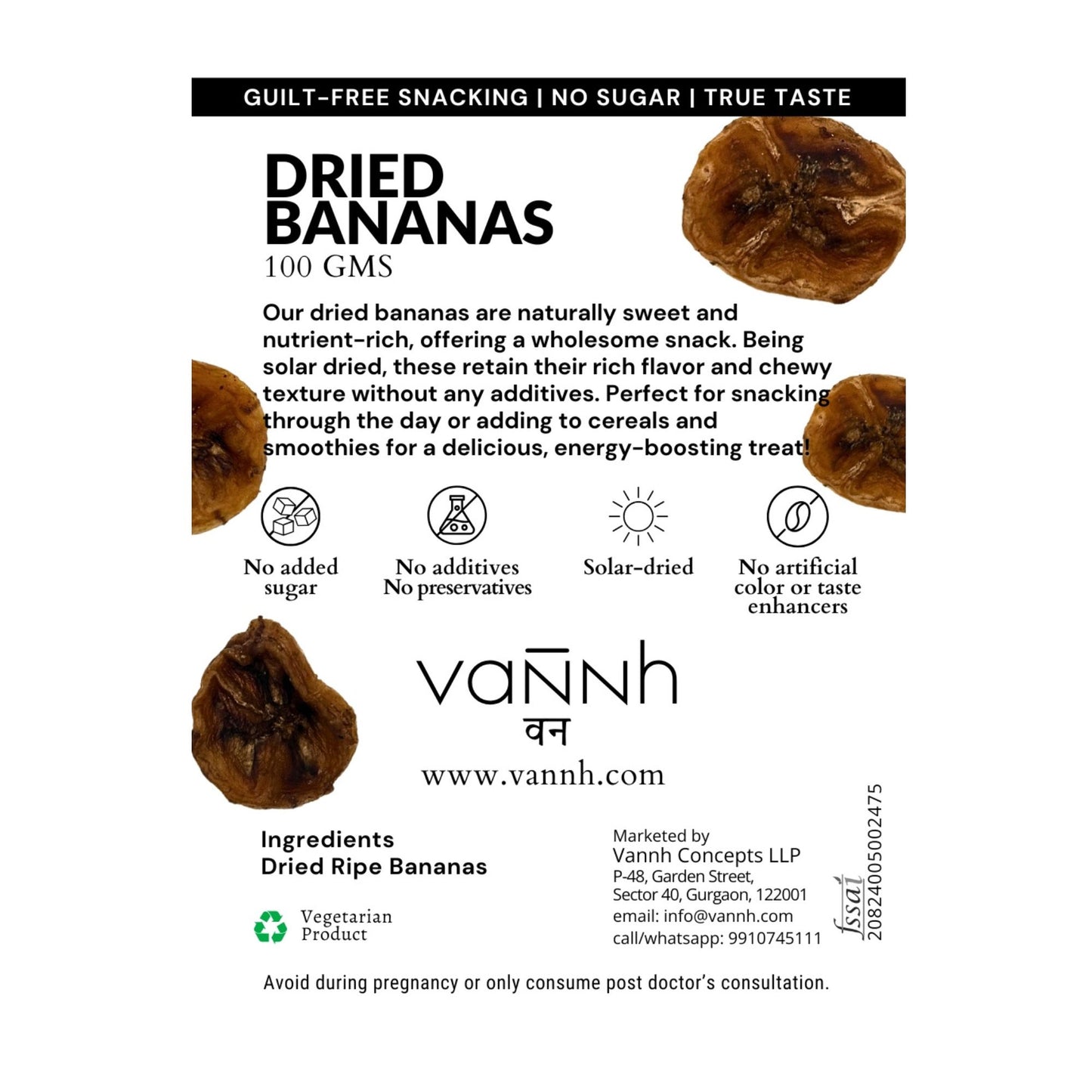 Dried Banana Slices with High-fiber | 100g