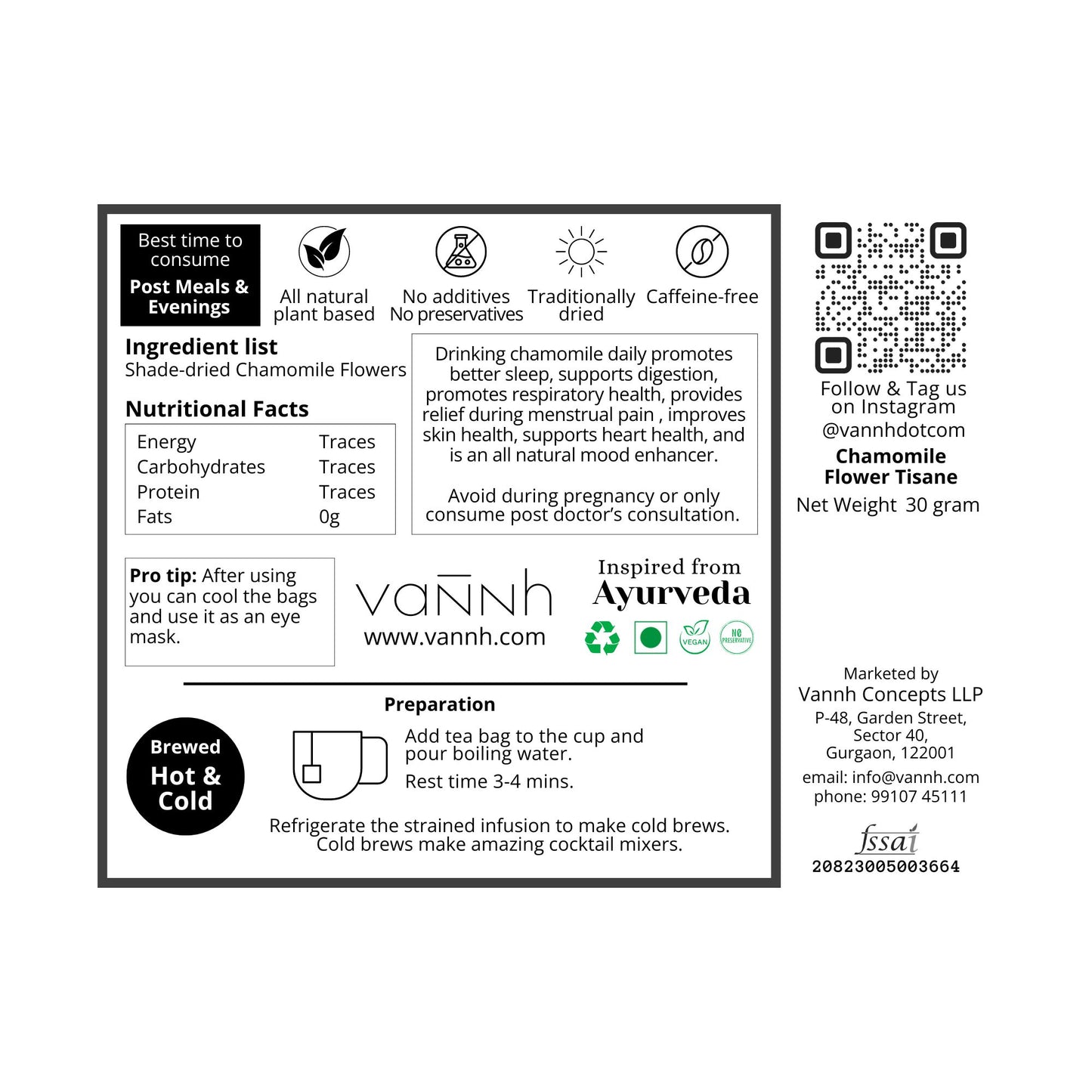 CHAMOMILE FLOWER TISANE | SLEEP BETTER | Pure Flower | 25 Paper Bags