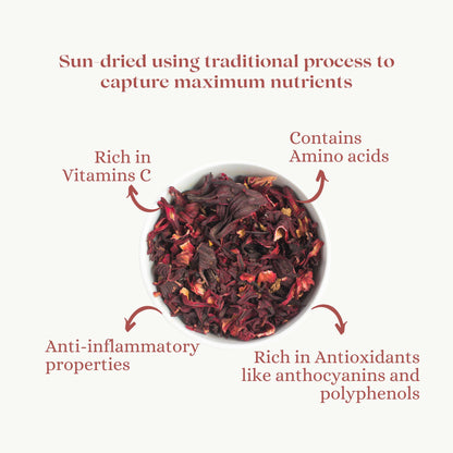 HIBISCUS FLOWER TISANE | REJUVENATE | Pure Flower | 25 Cloth Bags