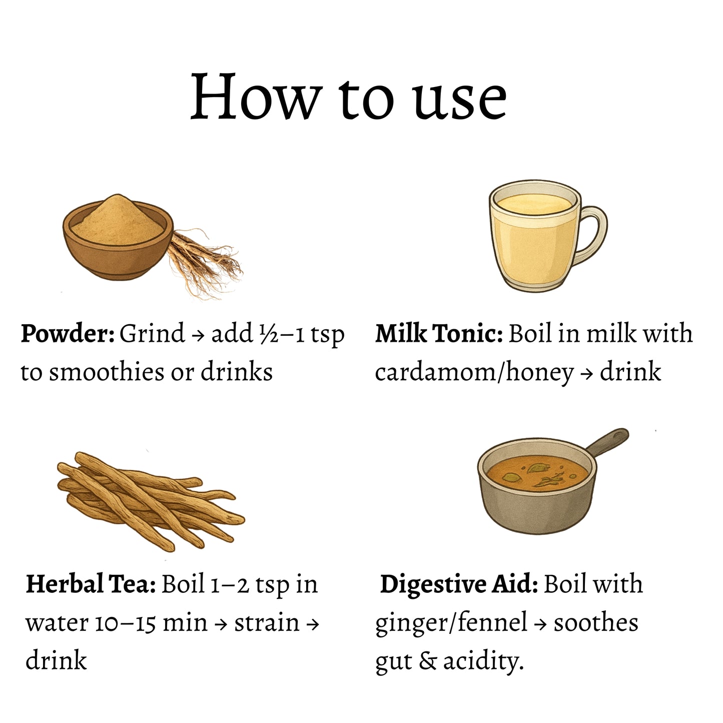 Dried Himalayan Shatavari Roots (Whole)