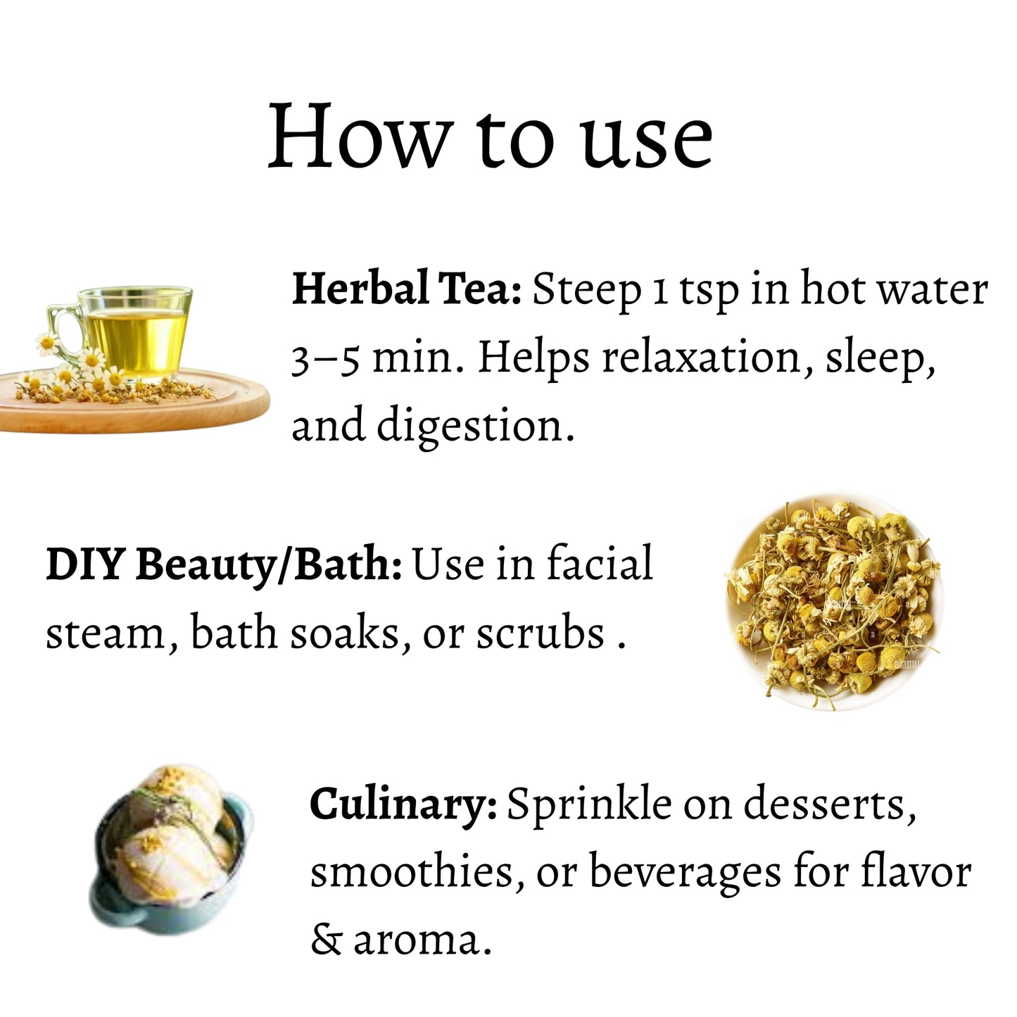 Dried Chamomile Flower Plain